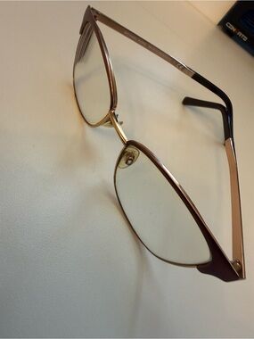 Michael Kors Two-Tone Rose Gold and Brown Aviator Glasses